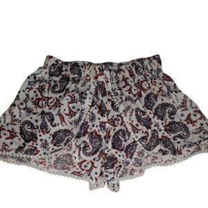 RAGA White and Blue Paisley Women's Shorts